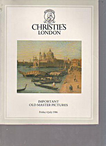 Christies 1986 Important Old Master Pictures