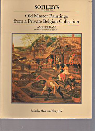 Sothebys 1984 Old Master Paintings Private Belgian Collection
