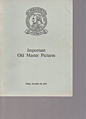 Christies 1976 Important Old Master Pictures - Click Image to Close