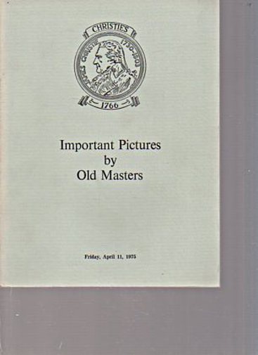 Christies April 1975 Important Pictures by Old Masters