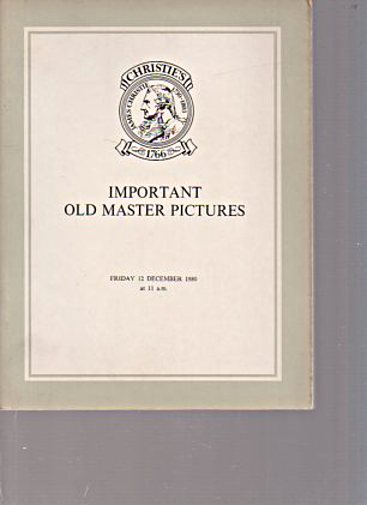 Christies December 1980 Important Old Master Pictures