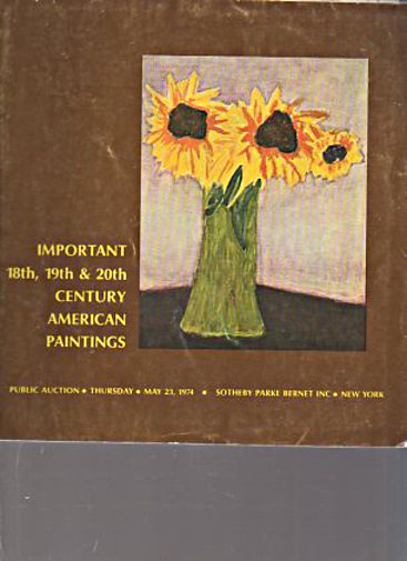 Sothebys 1974 Important 18th,19th,20th Century American Paintings (Digital only)
