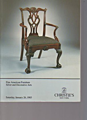 Christies 1985 Fine American Furniture, Silver, Decorative Arts - Click Image to Close