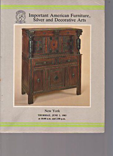 Christies June 1983 Important American Furniture, Decorative Arts