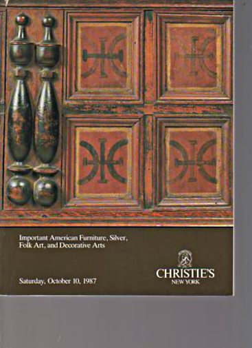 Christies 1987 Important American Furniture, Folk Art - Click Image to Close