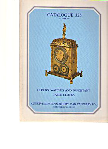 Sothebys 1981 Clocks, Watches & Important Table Clocks