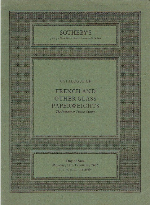 Sothebys 1980 French and other Glass Paperweights (Digital only)