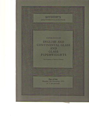 Sothebys 1978 English & Continental Glass & Glass Paperweights