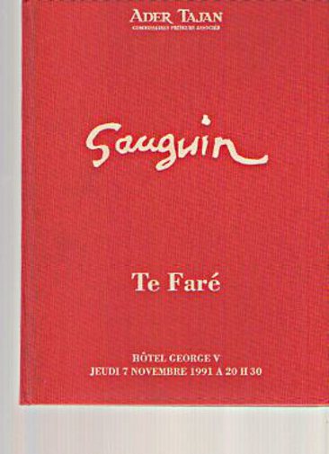 Ader Tajan 1991 Gauguin - Te Faré