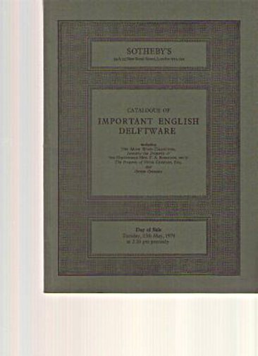 Sothebys 1979 Important English Delftware (Digital only)