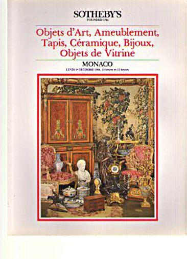 Sothebys 1986 French Furniture & Works of Art - Click Image to Close