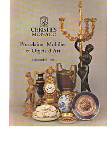 Christies 1988 French Furniture, Works of Art, Porcelain