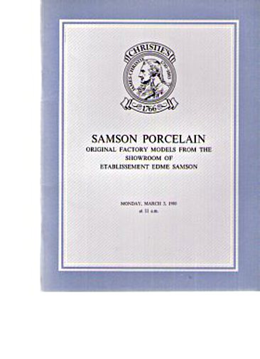 Christies March 1980 Samson Porcelain - Original Factory Models