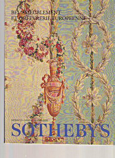 Sothebys 2000 Fine French Furniture & Silver - Click Image to Close