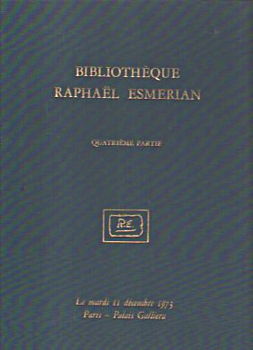 Tajan 1973 Bibliotheque Raphael Esmerian part IV