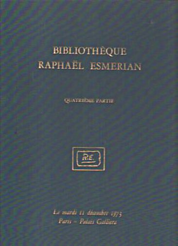 Tajan 1973 Bibliotheque Raphael Esmerian part IV