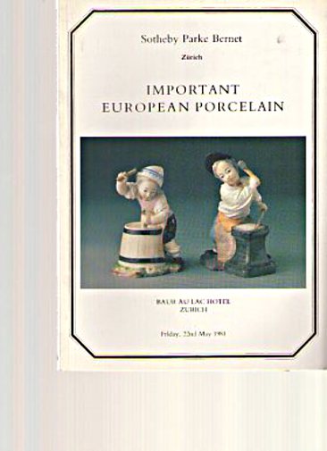Sothebys 1981 Important European Porcelain - Click Image to Close