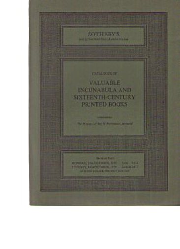 Sothebys 1979 Pottesman Collection Incunabula 16th Century Books