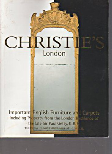 Christies 2004 English Furniture & From Getty Residence