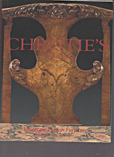 Christies October 2001 Important English Furniture