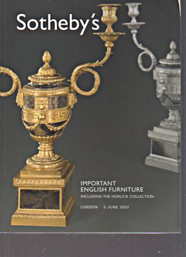Sothebys 2005 Important English Furniture & Horlick Collection
