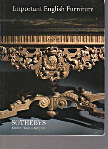 Sothebys 1998 Important English Furniture