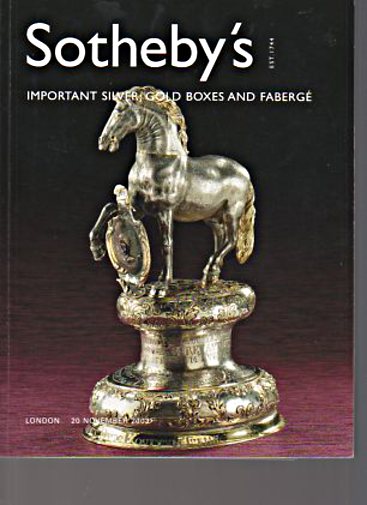 Sothebys 2003 Important Silver, Gold Boxes & Faberge