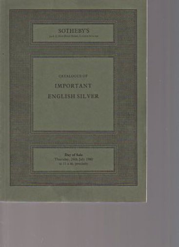 Sothebys 1980 Important English Silver