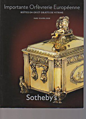 Sothebys 2008 Important European Silver & Gold Boxes