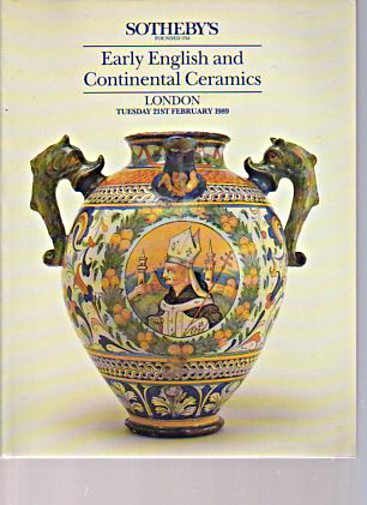 Sothebys February 1989 Early English & Continental Ceramics