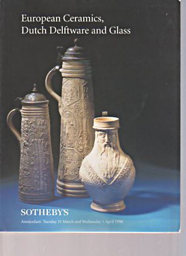 Sothebys 1998 European Ceramics, Dutch Delftware, Glass