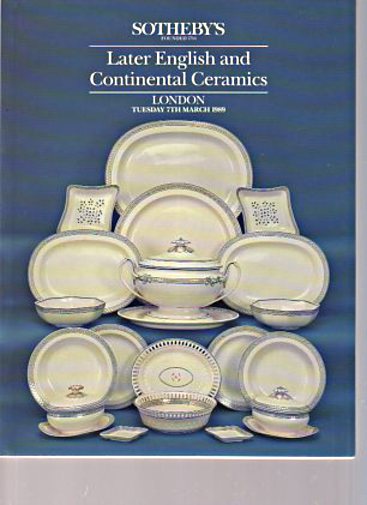 Sothebys 1989 Later English & Continental Ceramics