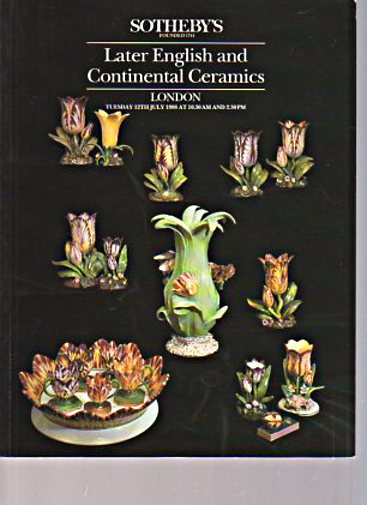 Sothebys 1988 Later English & Continental Ceramics