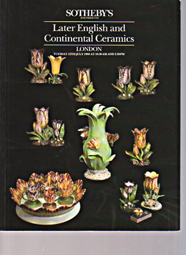 Sothebys 1988 Later English & Continental Ceramics (Digital only)