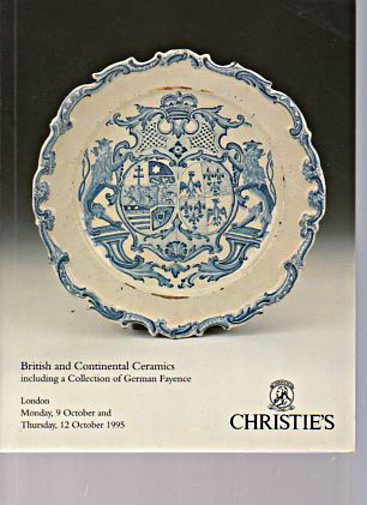 Christies 1995 British & Continental Ceramics, German Fayence - Click Image to Close