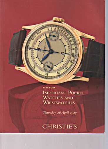 Christies 2007 Important Pocket Watches & Wristwatches