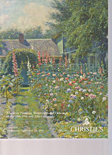 Christies 1992 American Paintings Watercolors, 18 - 20th C