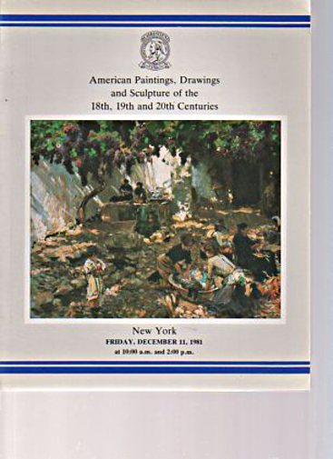 Christies 1981 American Paintings of the 19th & 20th Centuries - Click Image to Close