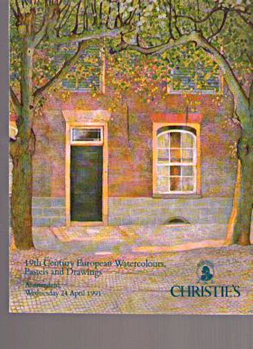 Christies 1991 19th C European Watercolours, Pastels, Drawings - Click Image to Close