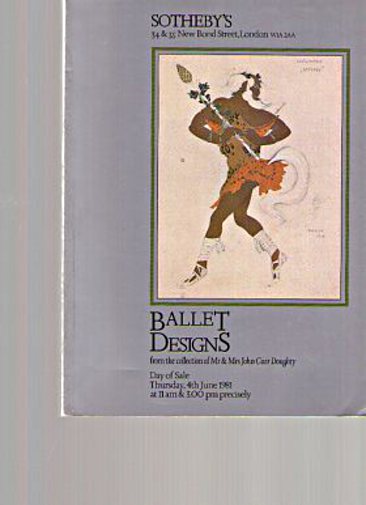 Sothebys 1981 Ballet Designs - collection of Mr & Mrs JC Doughty