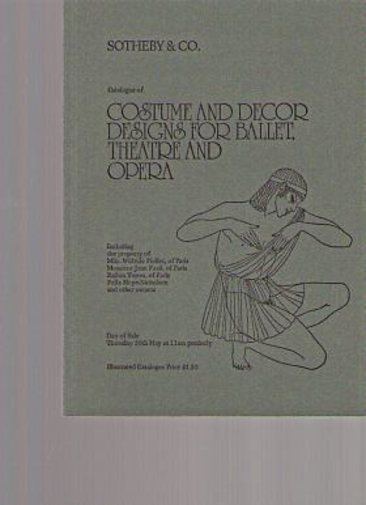 Sothebys 1974 Costume & Decor Designs for Ballet, Theatre, Opera