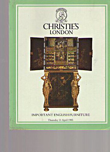 Christies 1985 Important English Furniture - Click Image to Close