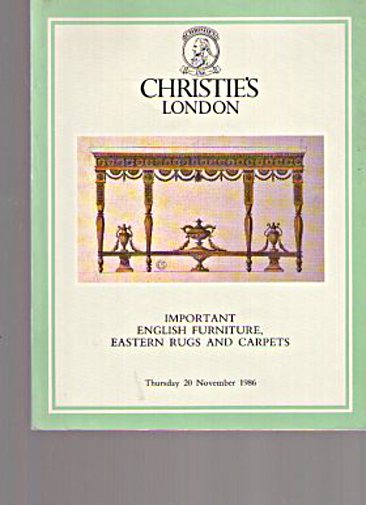 Christies 1986 Important English Furniture, Eastern Rugs