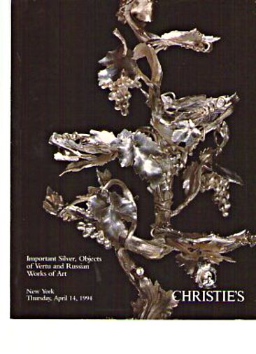 Christies 1994 Silver, Vertu & Russian Works of Art