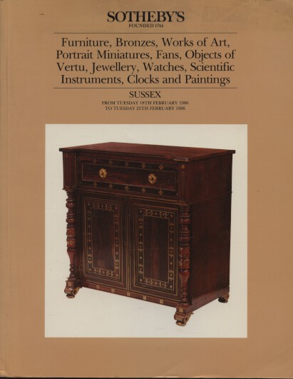 Sothebys 1986 Furniture, Bronzes, Works of Art
