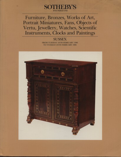 Sothebys 1986 Furniture, Bronzes, Works of Art