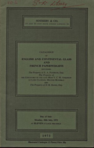 Sothebys 1973 English & Continental Glass & French Paperweights (Digital only)