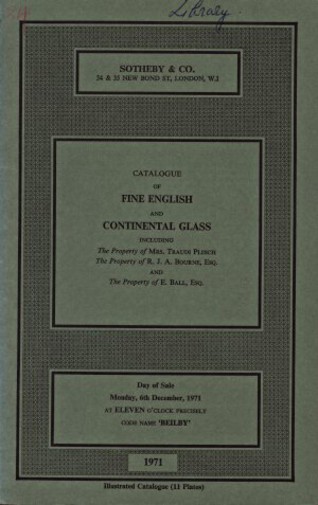 Sothebys 1971 Fine English Glass and Continental Glass