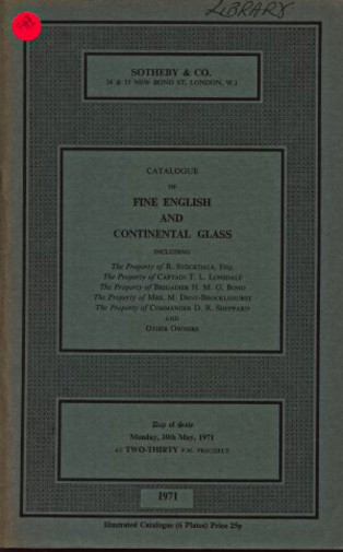 Sothebys 1971 Fine English and Continental Glass