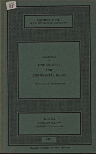 Sothebys 1971 Fine English & Continental Glass